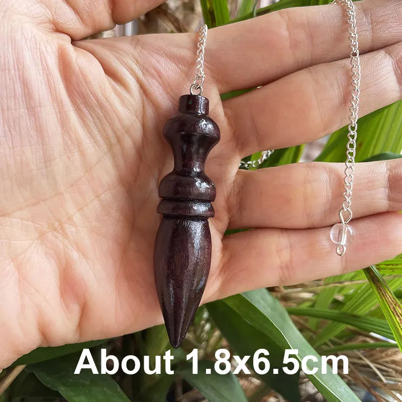 Natural Wooden Pendulum for Divination Dowsing Karnak Egyptian Wood Pendant Pendulums Chakra Chain Healing Spiritual Pendulos