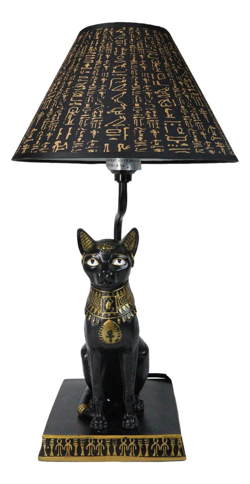 Ebros Egyptian Goddess of Home Bastet Cat Table Lamp Sculpture with Shade