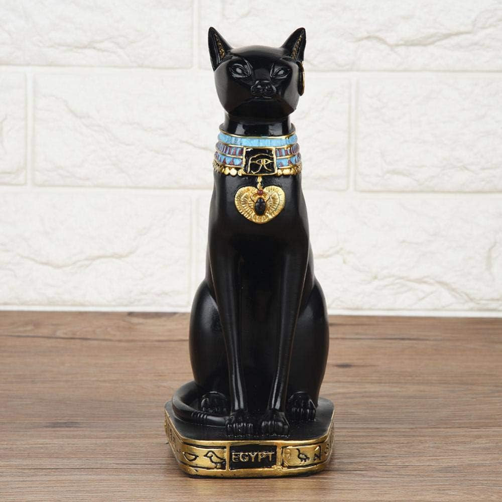 Cat Statue, Egyptian Cat Resin Statue Figurine Household Room Ornament Crafts Gifts Home Decoration(M)