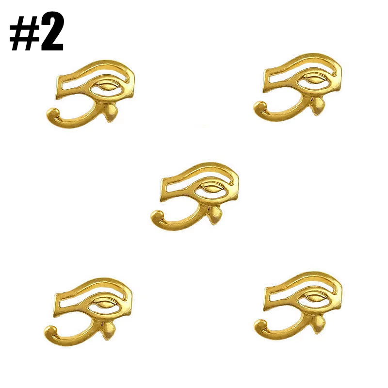 20PCS Beauty Egyptian Style Gold Nail Charms 3D Metal Nail Art Decoration Accessories Supplies Tool