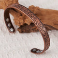 Magnetic Bracelet Retro Flower Ring Bracelet Set Adjustable Men'S and Women'S Plated Ancient Red Copper Magnetic Bracelet