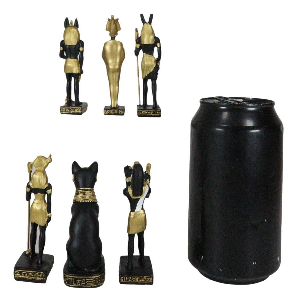 Egyptian Gods Anubis Osiris Seth Horus Bastet Thoth Miniature Statues Set of 6