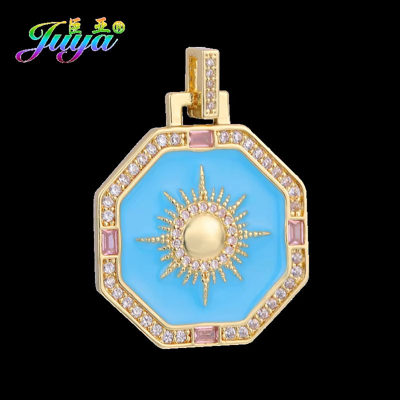 Handicraft Custume Accessories Greek Gods Evil Eye Crescent Moon Star Enamel Charms for DIY Pendant Collar Jewelry Making