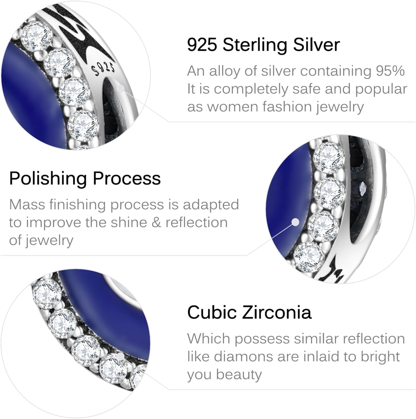 Evil Eye Charms 925 Sterling Silver Charms for Bracelet and Lucky Jewelry Hamsa Charm Fatima Charms Beads European Charm Evil Eye Compatible Bracelet Necklace for Women Mother Sister Gifts