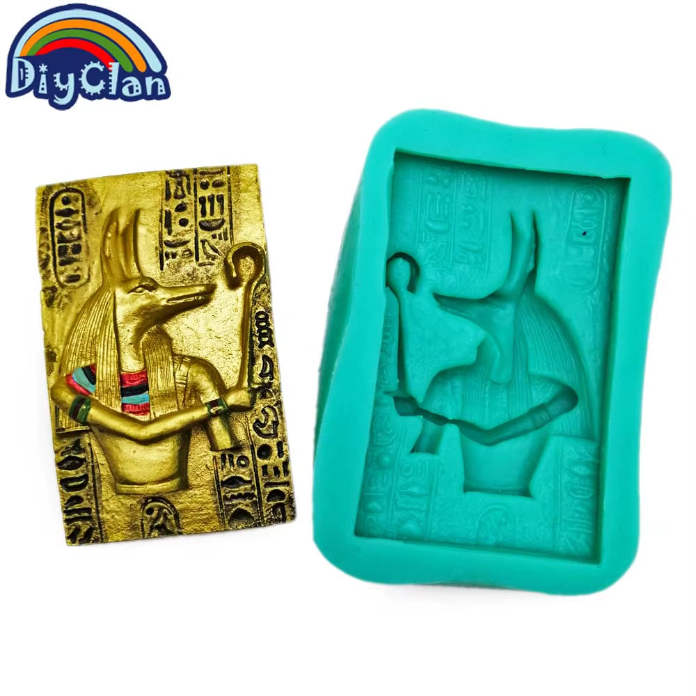 Egyptian Pharaoh Cleopatra Anubis Silicone Molds for Baking Ancient Egypt Fondant Chocolate Cake Decoration Mould Resin Form