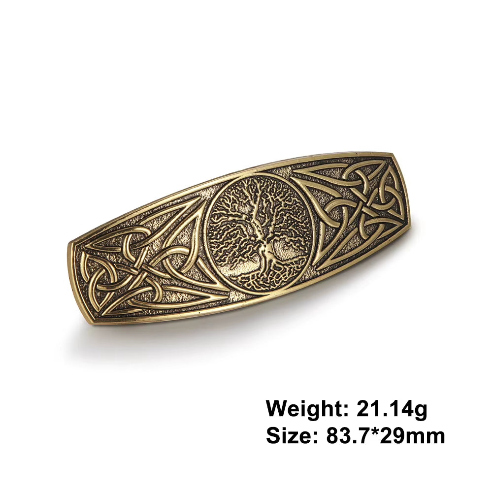 Retro Vikings Celtics Knot Hairpin Women Silver Color Metal Irish Hindu Symbol Hair Decor Barrette Long Hair Design Female Jewel