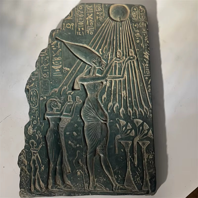 Reproduction of Ancient Egyptian Statue Aten Akhenaten Sculpture Relief Art Teaching Aids Home Desktop Decoration Ornaments