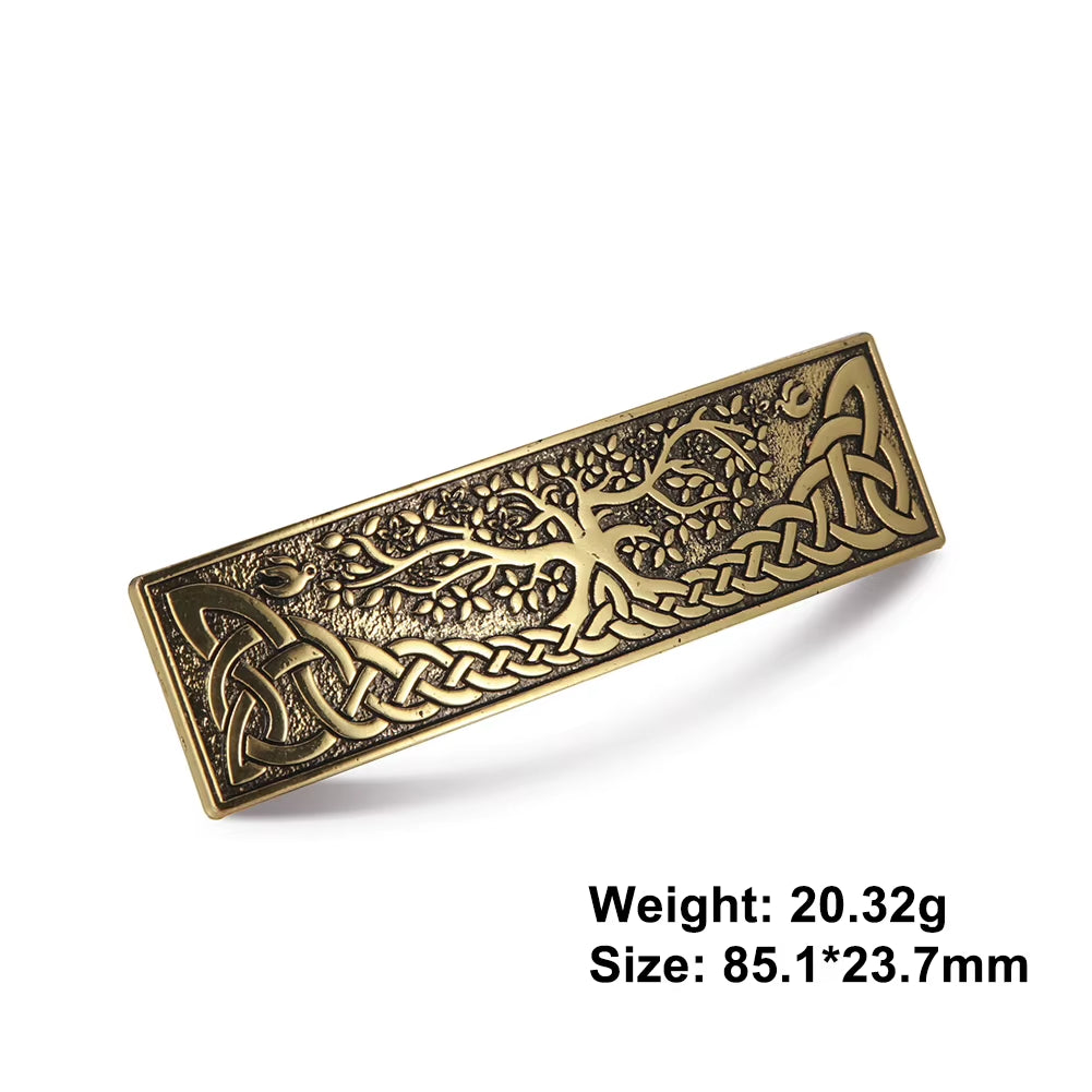 Retro Vikings Celtics Knot Hairpin Women Silver Color Metal Irish Hindu Symbol Hair Decor Barrette Long Hair Design Female Jewel