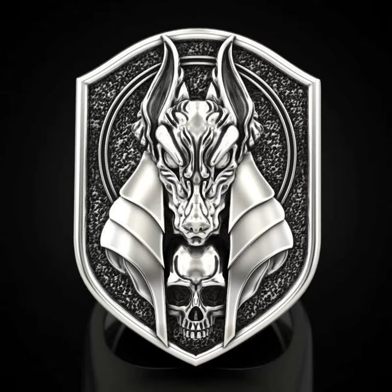 New 2020 the Ring of Anubis the Egyptian God of Death Golring-Platedwerewolf Ring