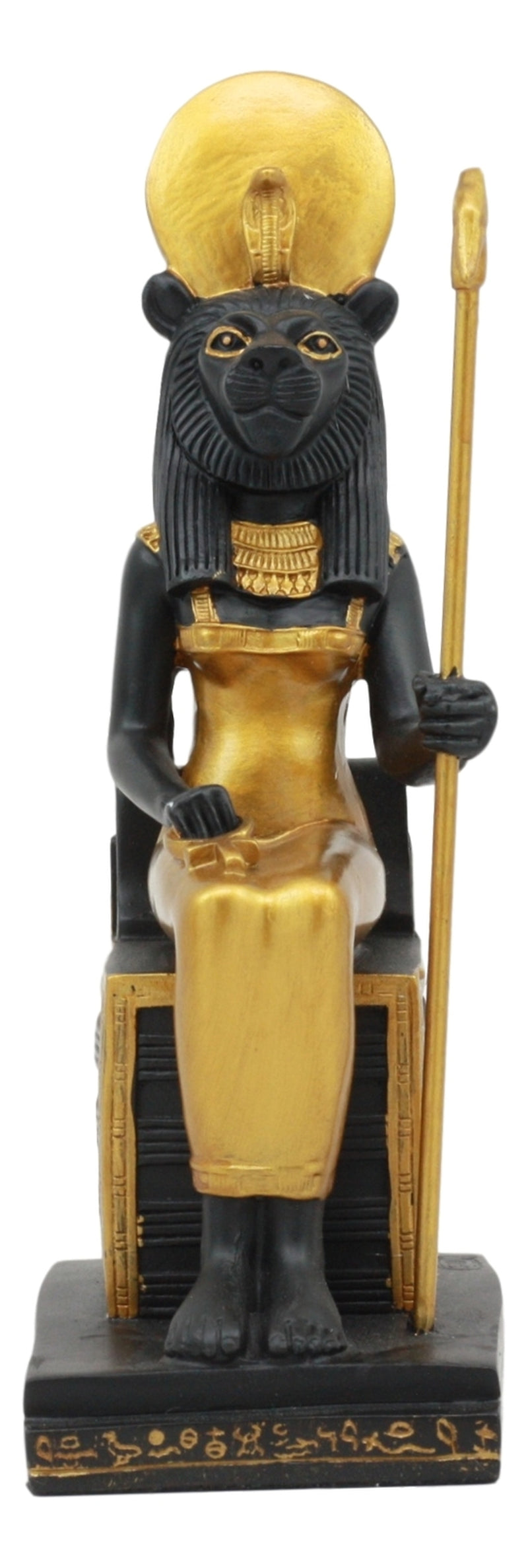 Ancient Egyptian Religion Decor Sekhmet Sitting on Throne God Statue Collectible