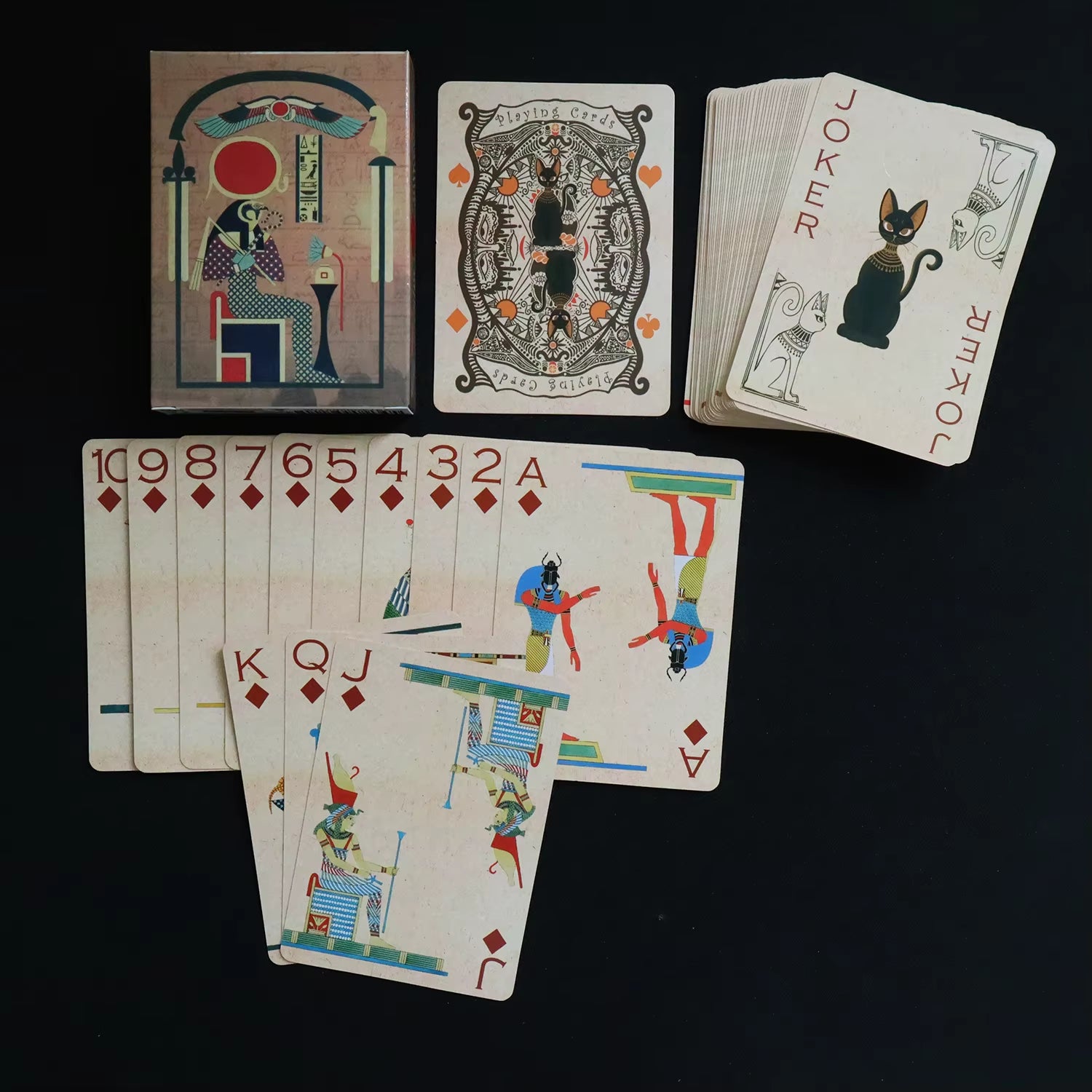 Ancient Egypt Gods Cat Playing Cards Vintage Stype Bridge Card Deck 60X90Mm Poker Board Game Cartes