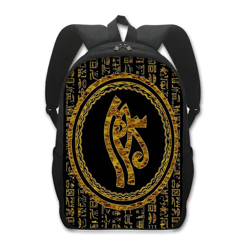 Egyptian Art Print Backpack for Teenager Boys Girls Children School Bags Egypt Pharaoh Anubis Canvas Book Bag Student Schoolbags