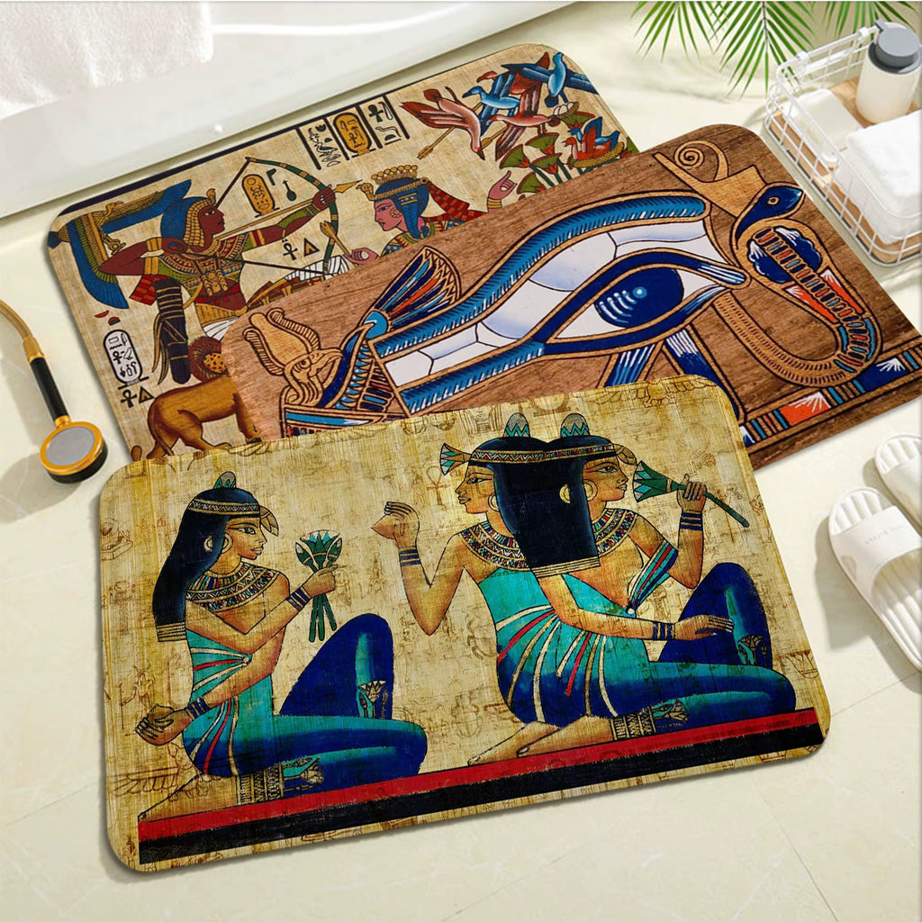 Ancient Egypt Hallway Carpet Rectangle Anti-Slip Home Soft Badmat Front Door Indoor Outdoor Mat Bedside Area Rugs