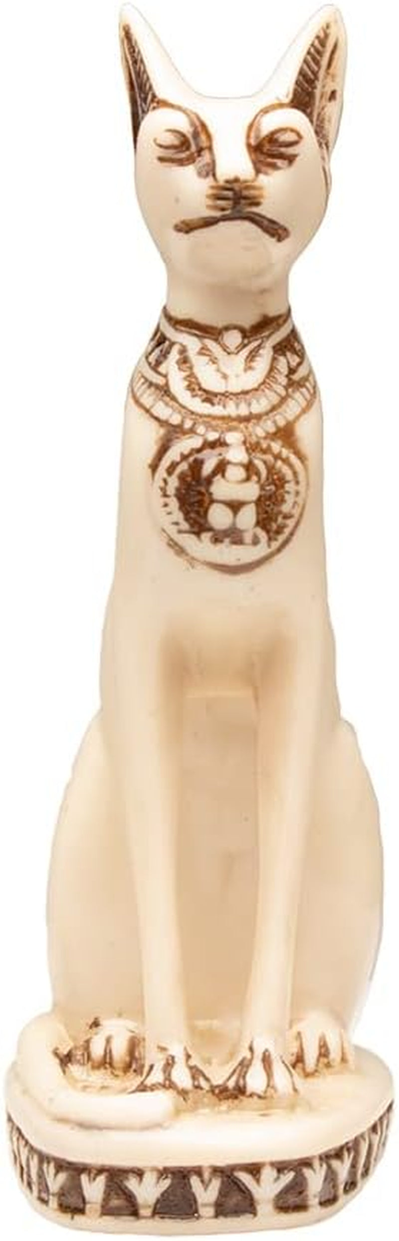 Bastet Cat Goddess Statue - White - 5.5" Tall - Made in Egypt