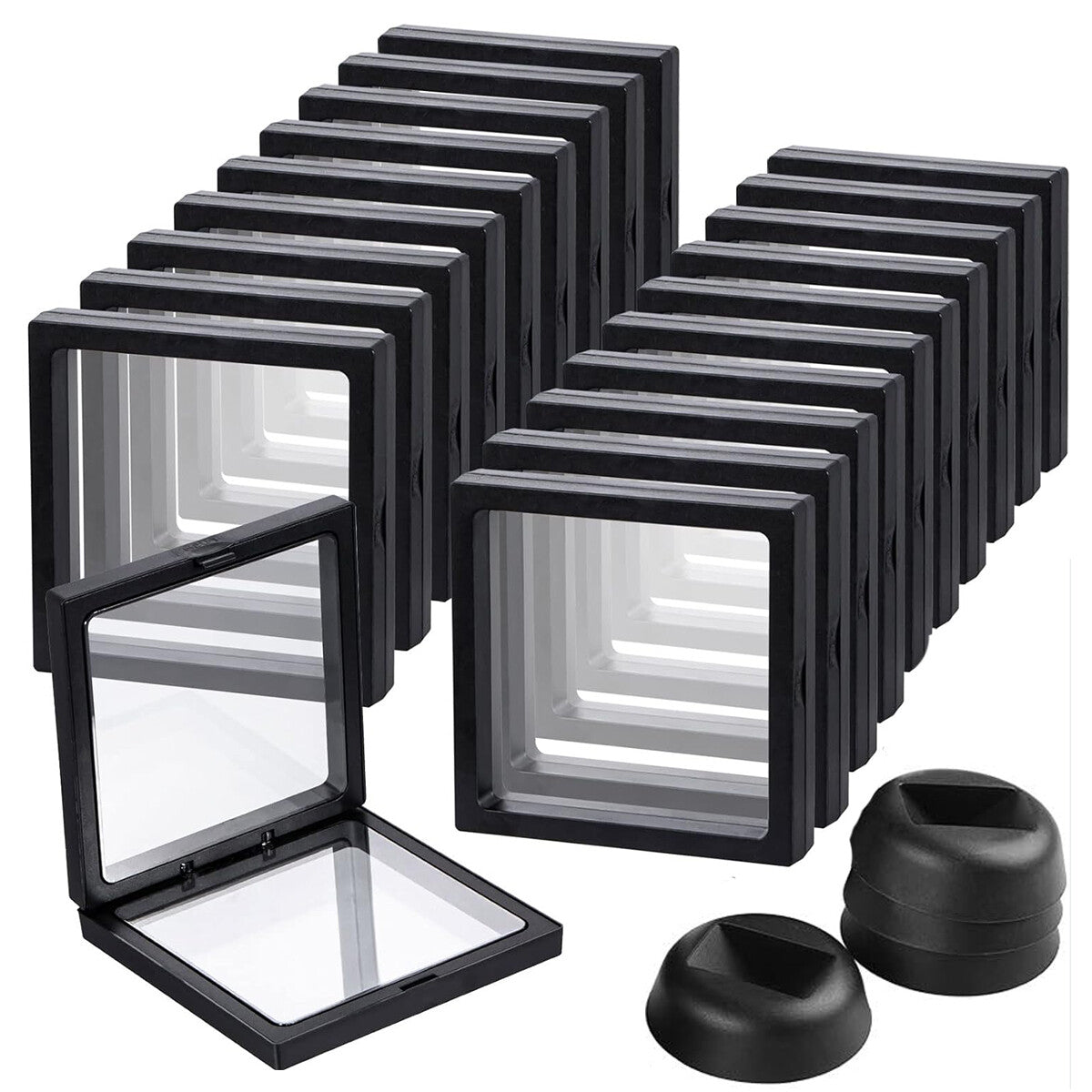 LOT of Displays Cases for Hot Wheels 3D Floating Display Stand Coins Stone Jewel