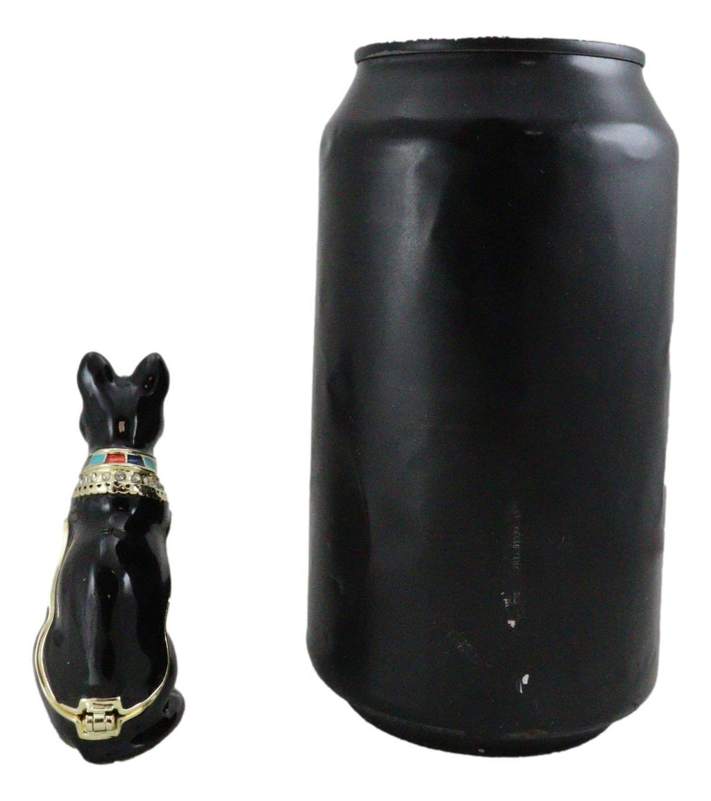 Ancient Egyptian Bastet Cat Goddess Pewter Austrian Crystals Trinket Jewelry Box