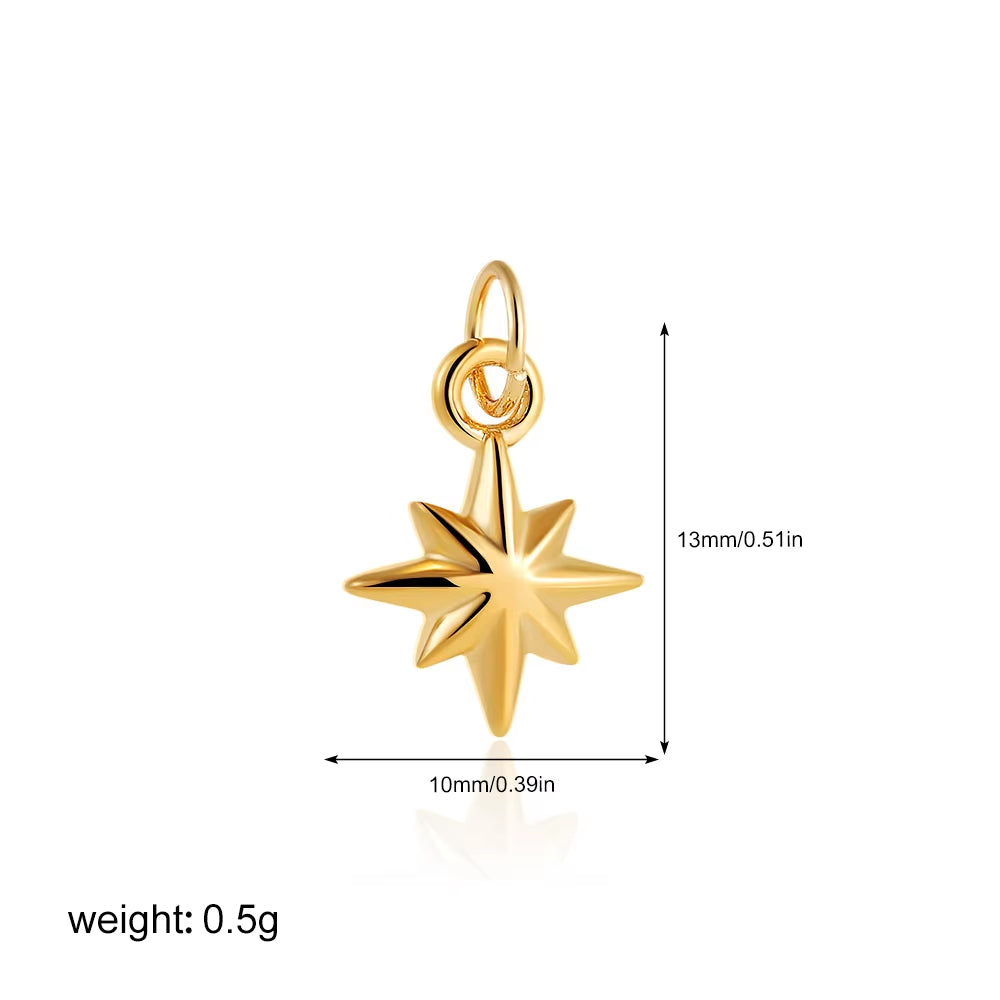 Exquisite Waterproof Moon Star Sun Evil Eyes Pendant for Women Charms Gold Color DIY Accessories Stainless Steel Jewelry