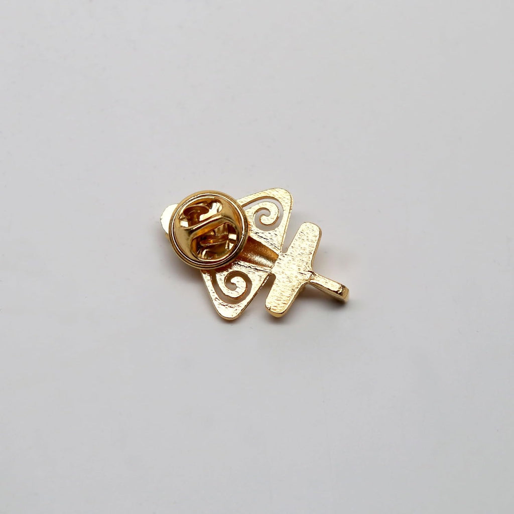 Quimbaya Flyer Pin 24K Gold Finish Pre-Colombian Ancient Alien Artifact Lapel, H
