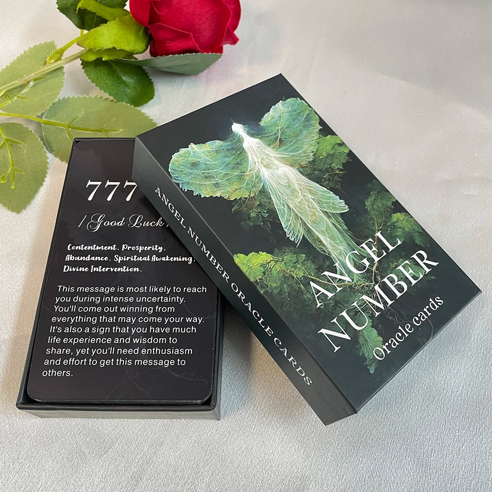 12X7Cm Angle Number Oracle Cards in Box English Version Tarot Deck Divination Prophet