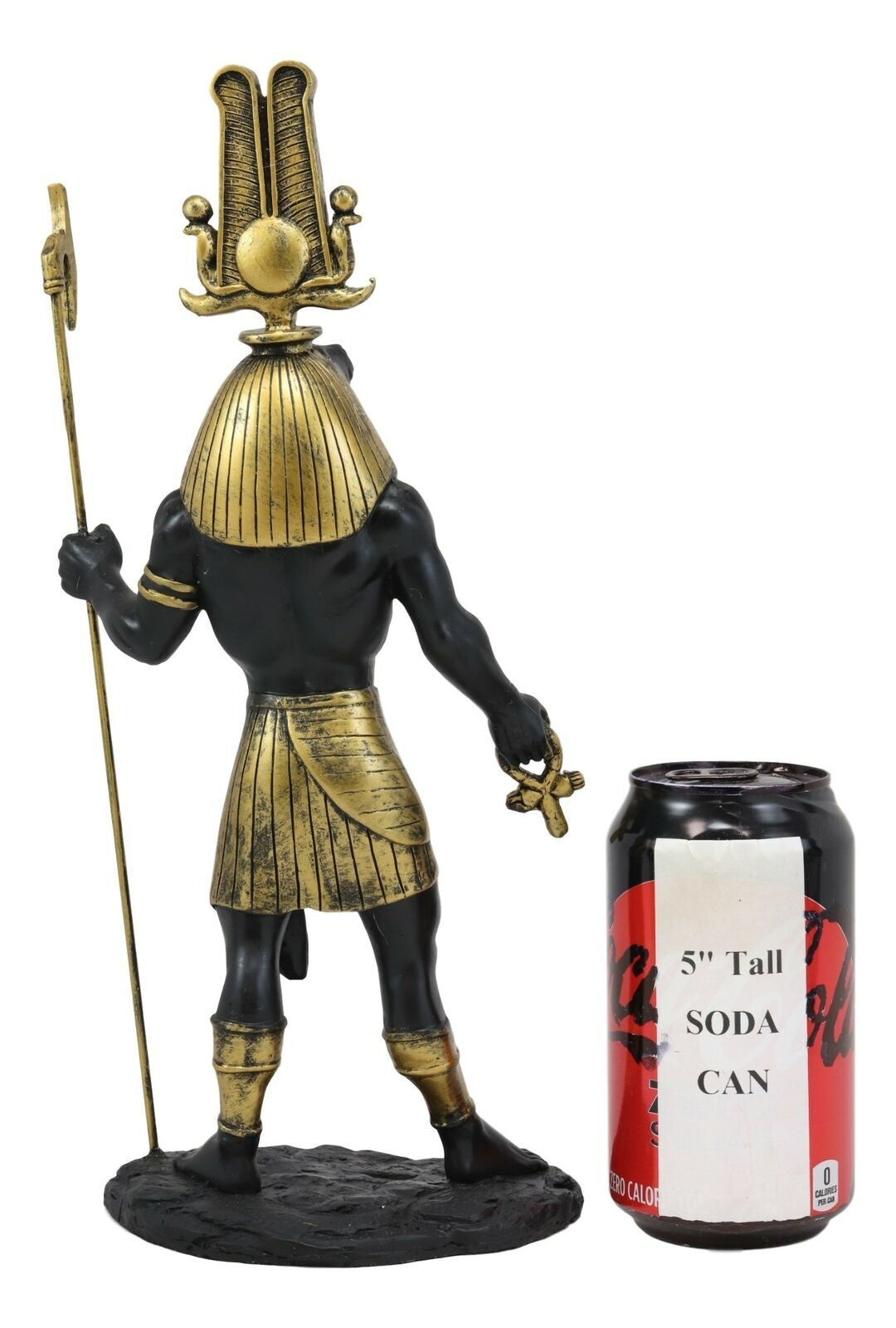 Ebros Black and Gold Egyptian Benevolent God Sobek with Crocodile Head Statue