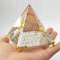 Energy Healing Hollow Crystal Glass Egypt Pyramid Fengshui Figurines Chakra Healing Miniature Home Decoration Accessories