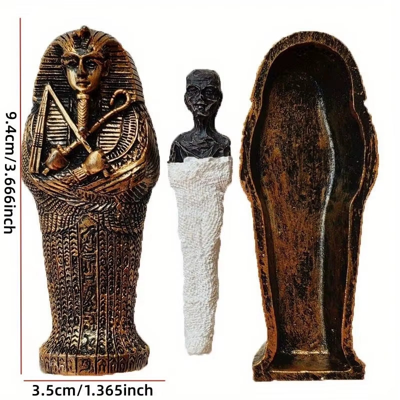 Ancient Egyptian Egypt Coffin with Mummy Figurine Resin Craft Art Decor Collectiblehome Decor Miniature Craft Collectibles