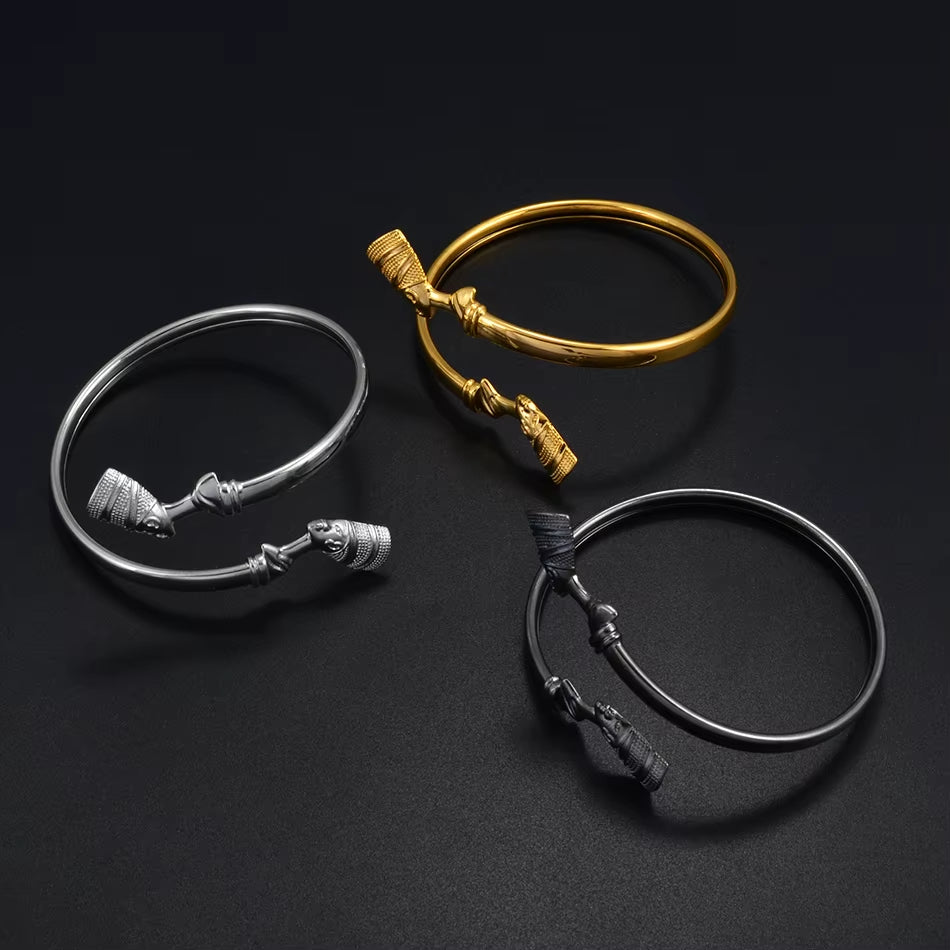 Egyptian Queen Nefertiti Cuff Bracelet African Ancient Egypt Banglets Jewelry Wholesale Party National Ethnic #248106