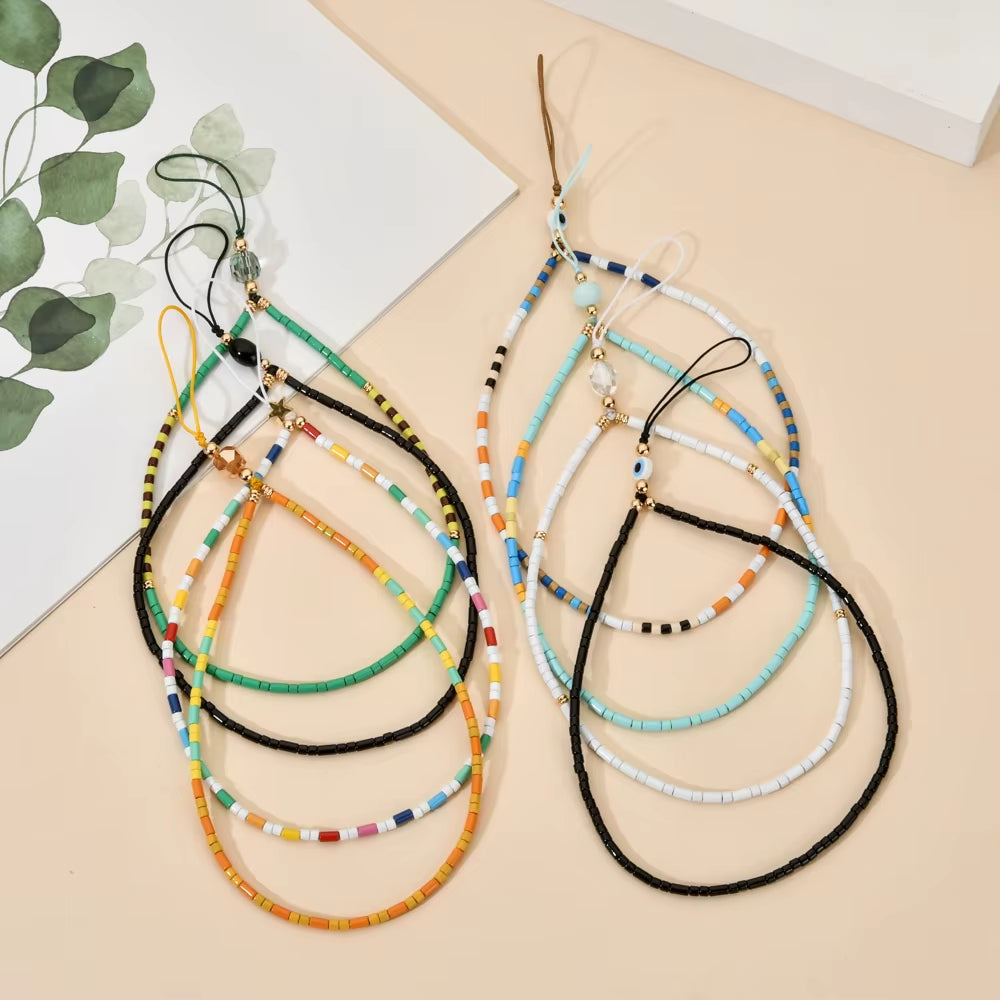 Cute Evil Eye Beads Lanyard Strap Cord Colorful DIY Chain for Anti-Lost Phone Chain Men Women Gift Jewelry Keychain Keycord
