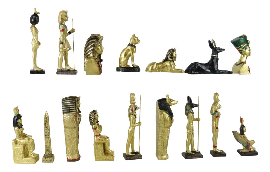 Miniature Egyptian Obelisk Gods Goddesses Pharaoh and Royalty Figurine Set of 16