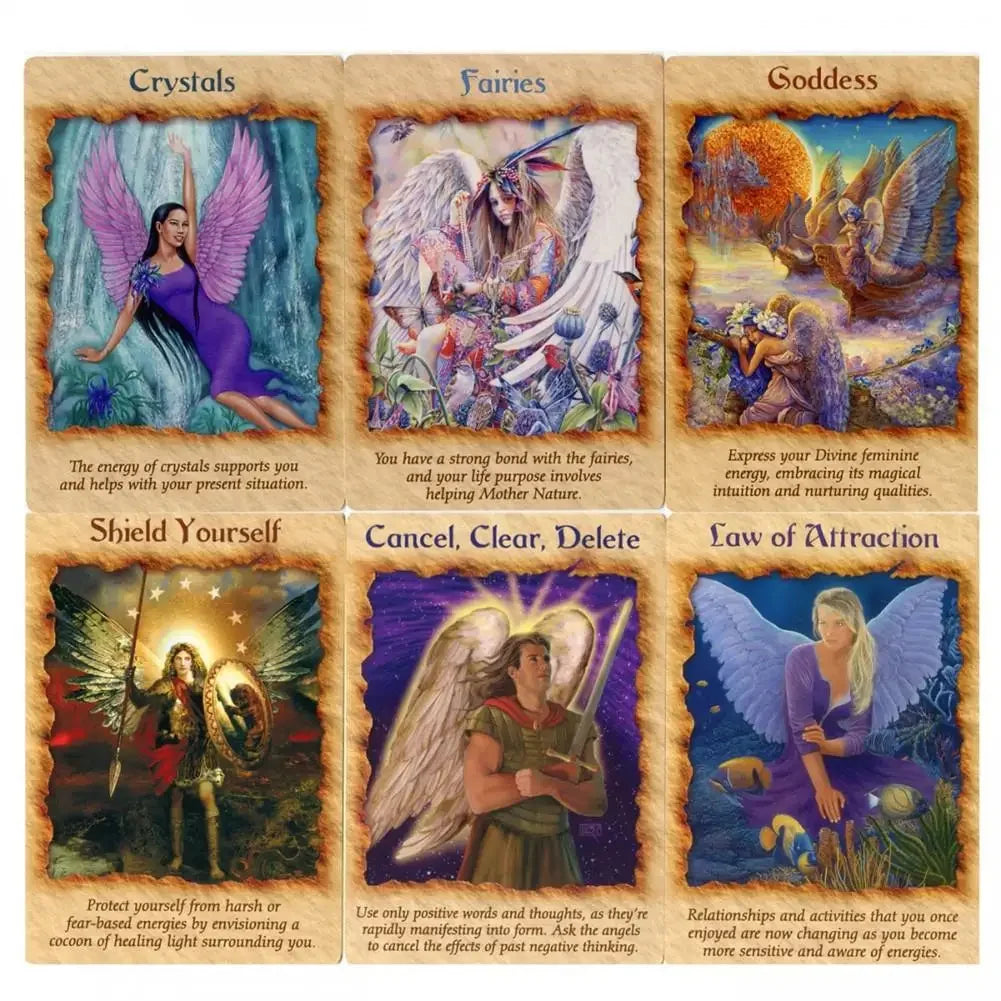 Angel Therapy Oracle Cards PDF Guidebook Tarot Cards Deck Board Games for Family Party Women Kids Toys
