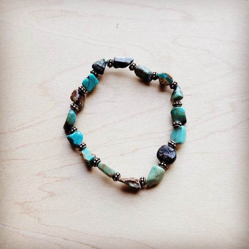 Genuine Hubei Natural Turq Beaded W/ Copper