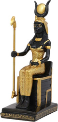 Ebros Classical Egyptian Goddess of Magic Motherhood and Life Isis Seated on Throne Statue Gods of Egypt Ruler of Mankind Decorative Figurine