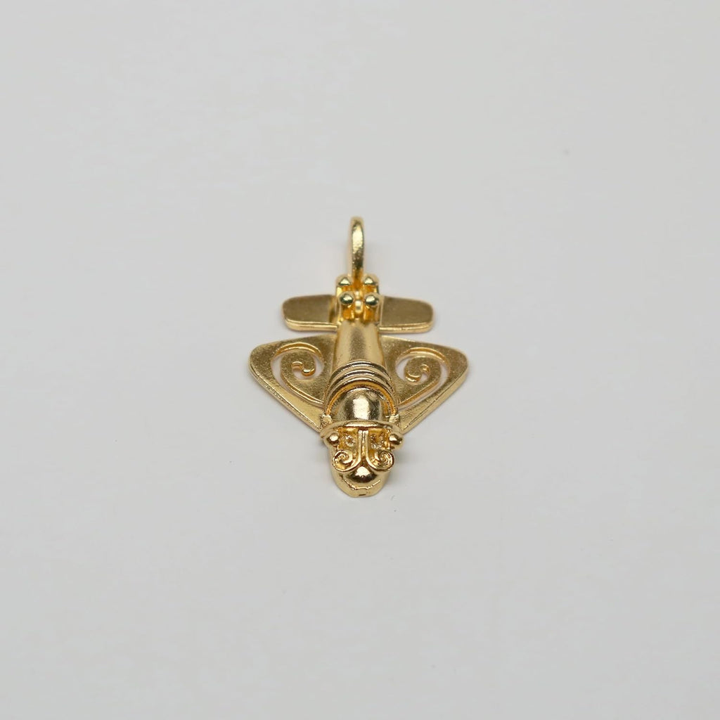 Quimbaya Flyer Pin 24K Gold Finish Pre-Colombian Ancient Alien Artifact Lapel, H