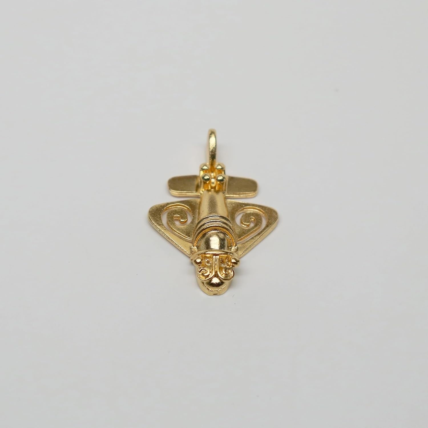 Quimbaya Flyer Pin 24K Gold Finish Pre-Colombian Ancient Alien Artifact Lapel, H