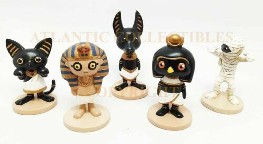 Dollhouse Set of 5 Egyptian King Tut Bastet Anubis Horus Mummy Figurine