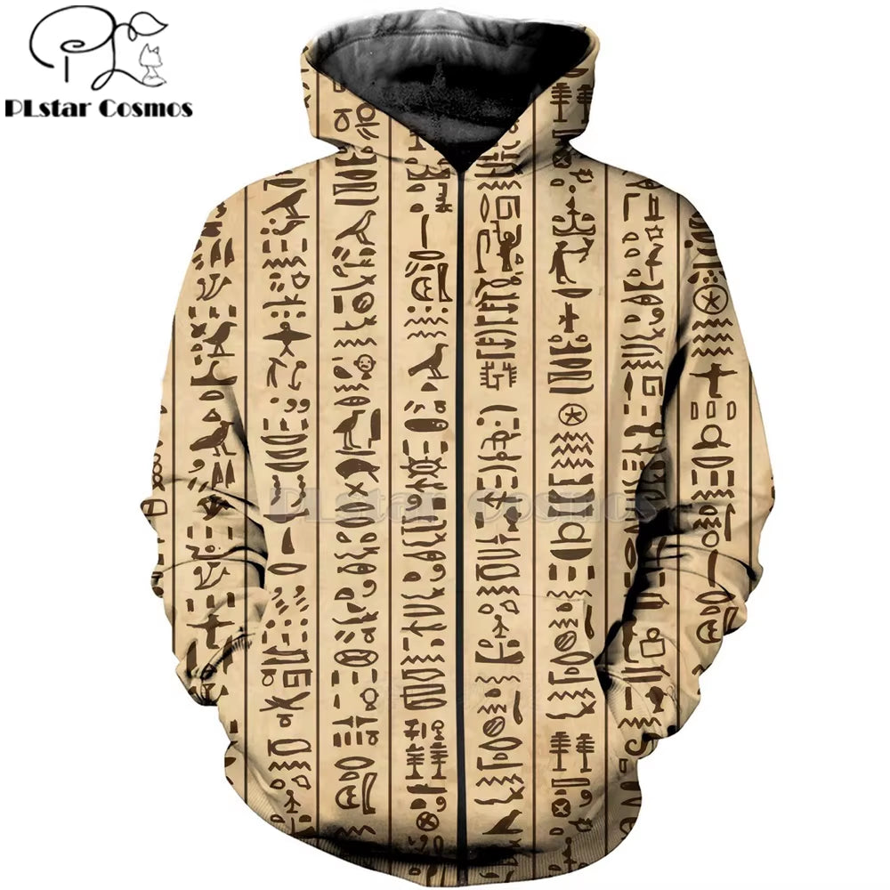 Mysterious Retro Ancient Horus Egypt Goddess Pharaoh Totem 3D Hoodies/Sweatshirt Winter Autumn Funny Long Sleeve Streetwear-49