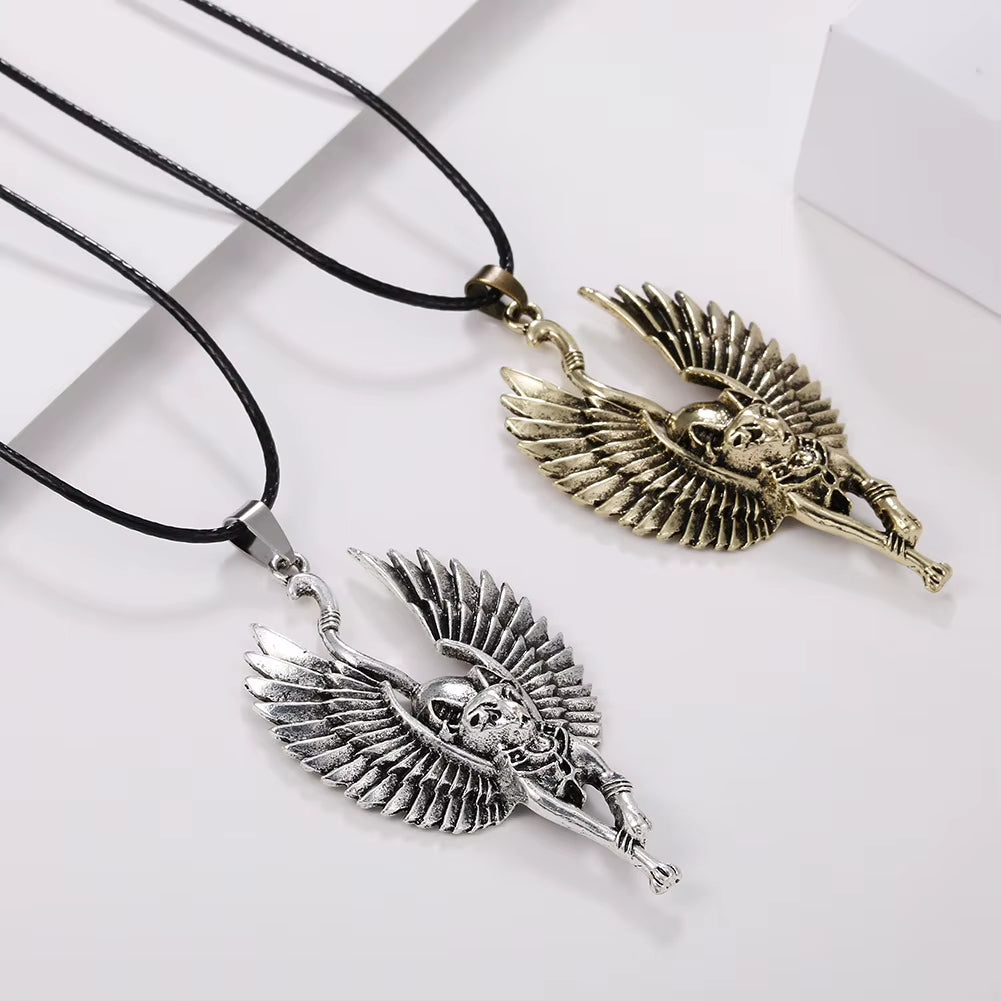 Ancient Egypt Bastet Statue Pendant Necklace Egyptian Sphinx WICCA Pagan Cat Necklaces Women Amulet Jewelry Unisex