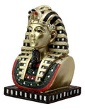 Ebros Golden Mask of King Tut Statue 8"H Pharaoh Vulture and Cobra Crown Bust Egyptian Dynasty Decorative Figurine
