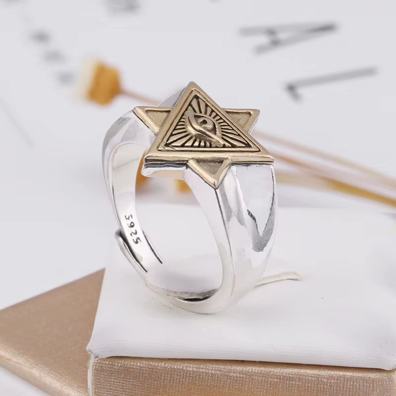 Retro Horus Eye Ring Demon Eyes Lucky Ring Gold Silver Color Men Women Fashion Jewelry Gifts Wholesale
