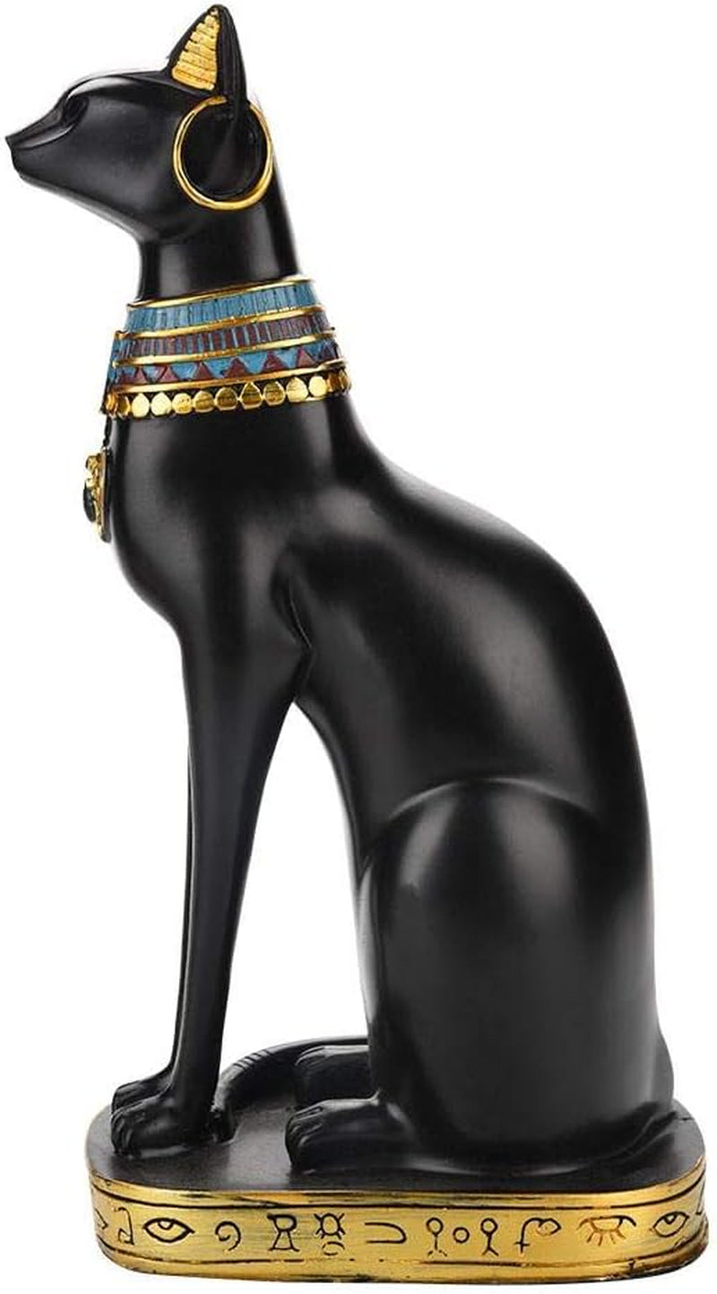 Cat Statue, Egyptian Cat Resin Statue Figurine Household Room Ornament Crafts Gifts Home Decoration(M)