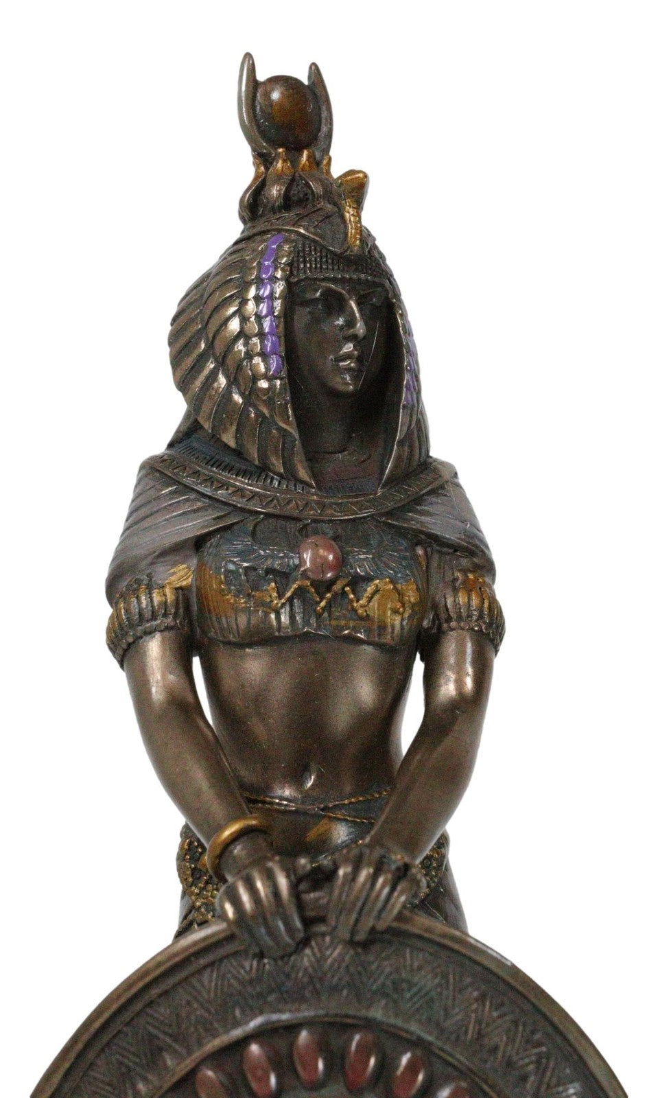 Egyptian Isis Statue Goddess of Motherhood Magic 11"H Figurine Bronze Patina