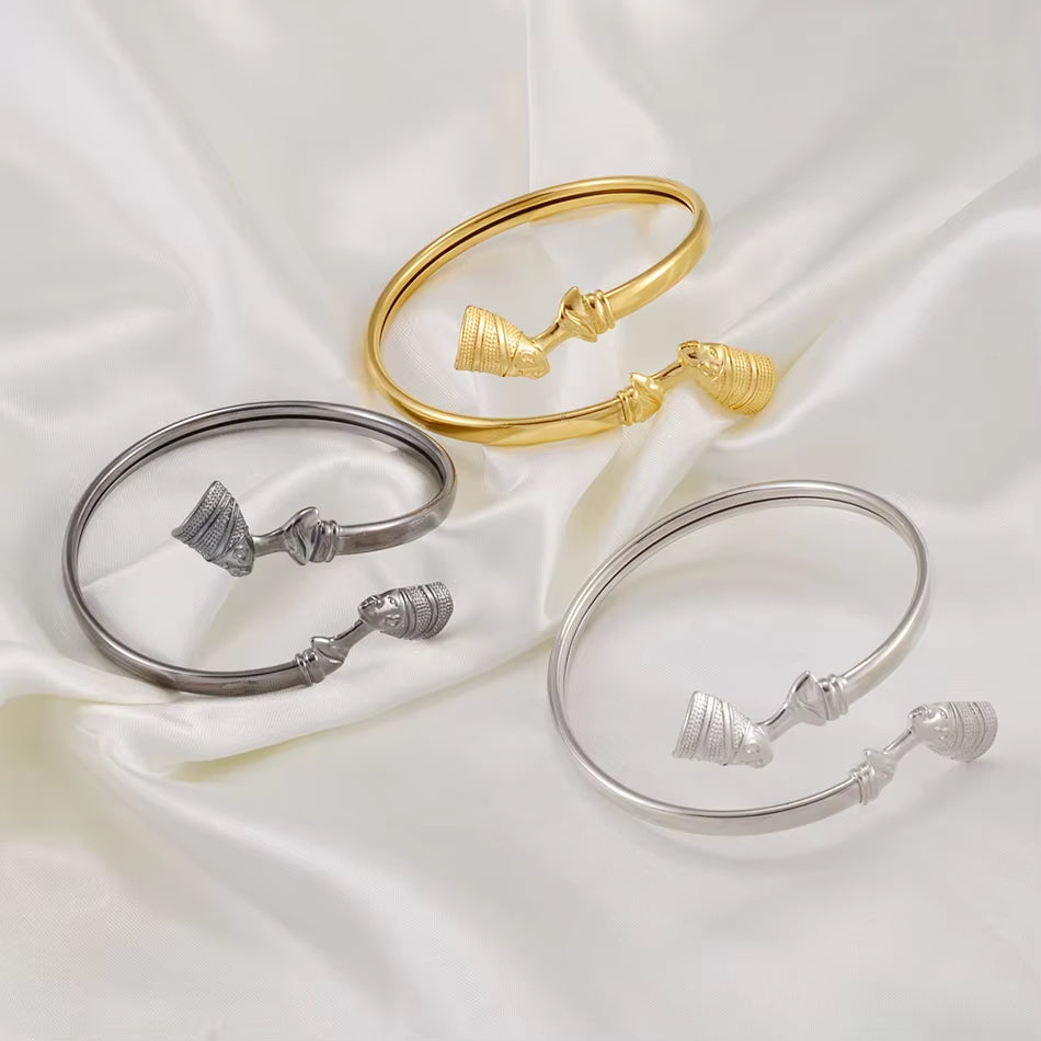 Egyptian Queen Nefertiti Cuff Bracelet African Ancient Egypt Banglets Jewelry Wholesale Party National Ethnic #248106