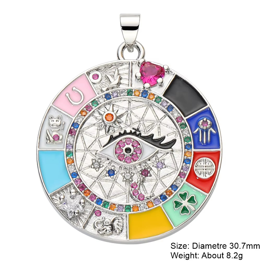 Handicraft Custume Accessories Greek Gods Evil Eye Crescent Moon Star Enamel Charms for DIY Pendant Collar Jewelry Making