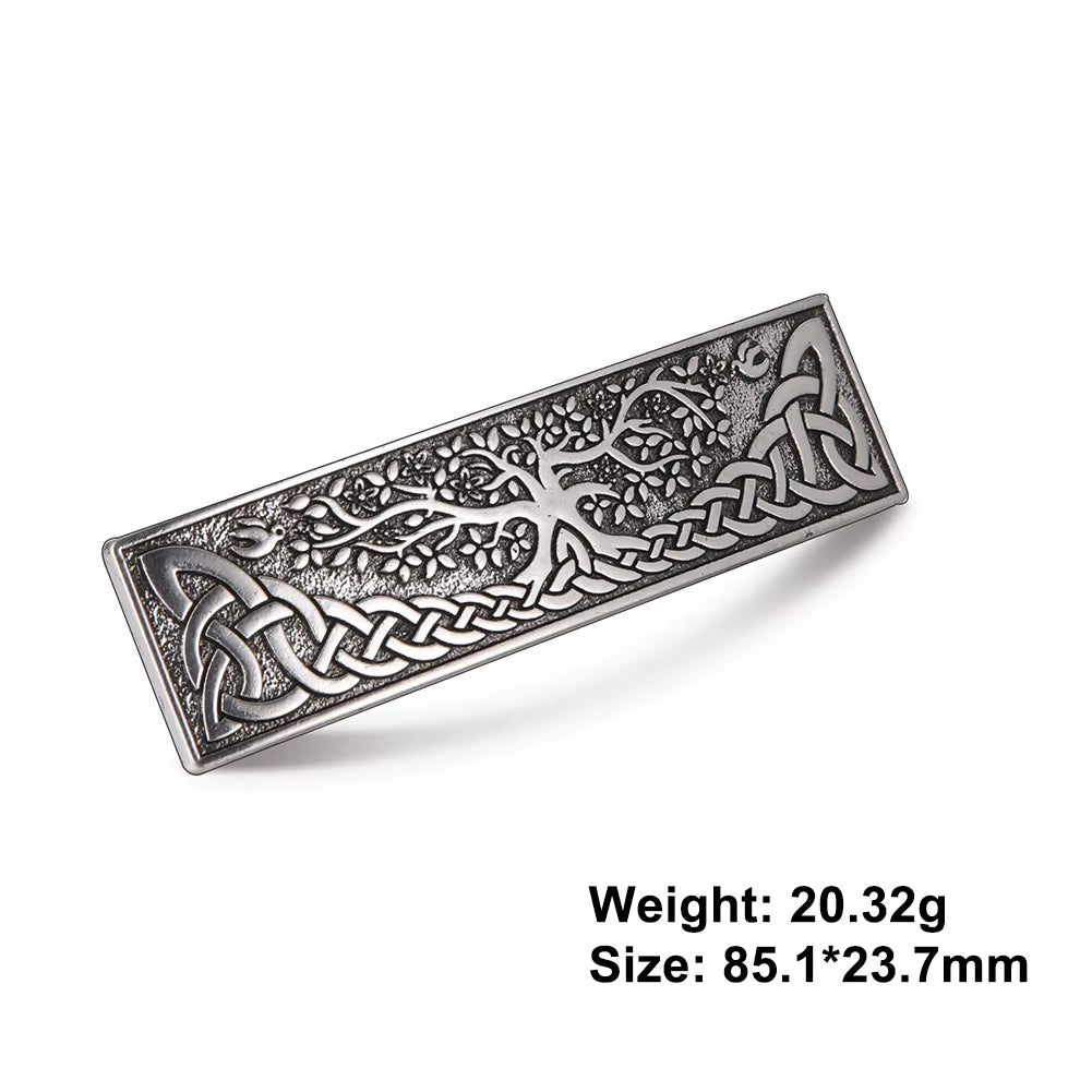 Retro Vikings Celtics Knot Hairpin Women Silver Color Metal Irish Hindu Symbol Hair Decor Barrette Long Hair Design Female Jewel