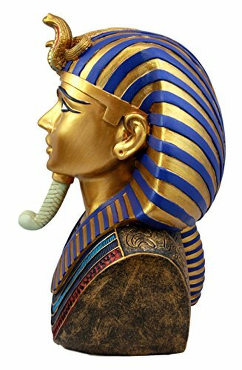 Ebros Large Cobra and Nemes Mask of Pharaoh Egyptian King Tut Bust Figurine 11"H
