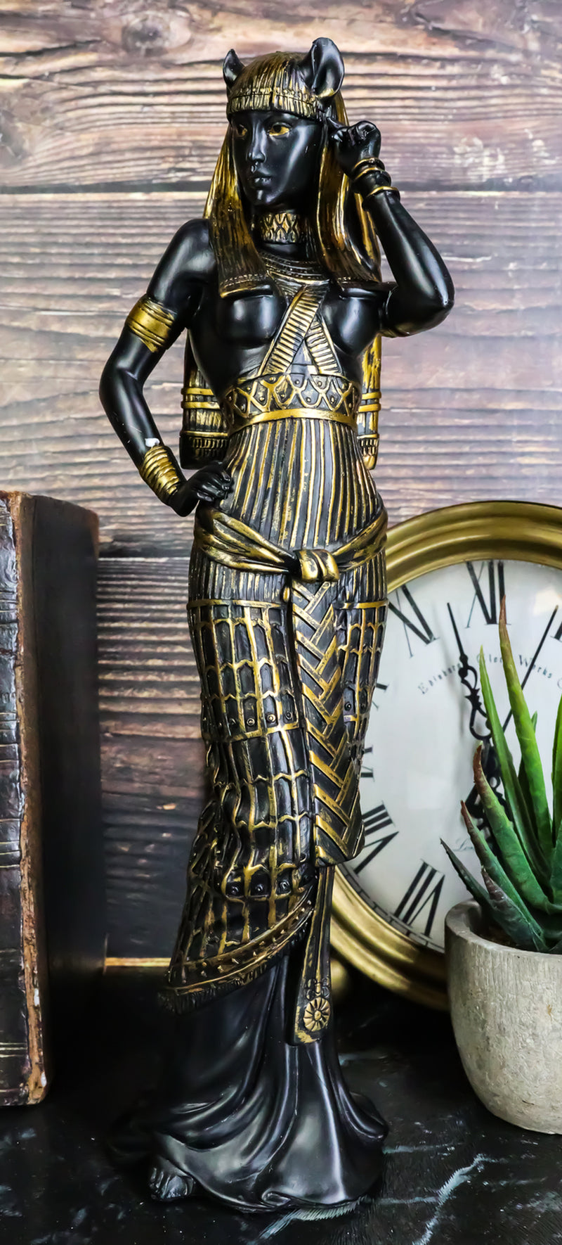 Ebros Gift Egyptian Goddess Bastet Cat in Sensual Human Form Figurine 10.75"H