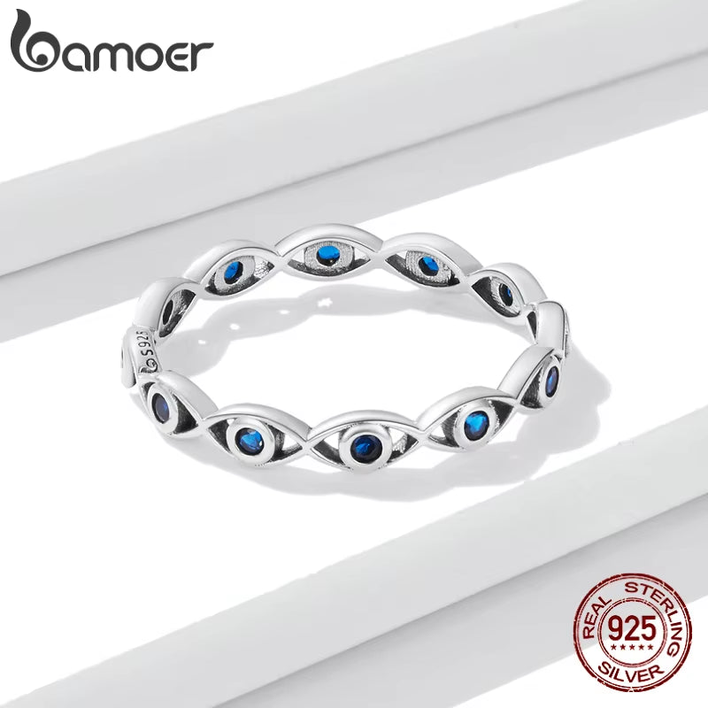 Blue Zircon Finger Rings for Women 925 Sterling Silver Retro Engagement Wedding Jewelry Fashion Accessories SCR693