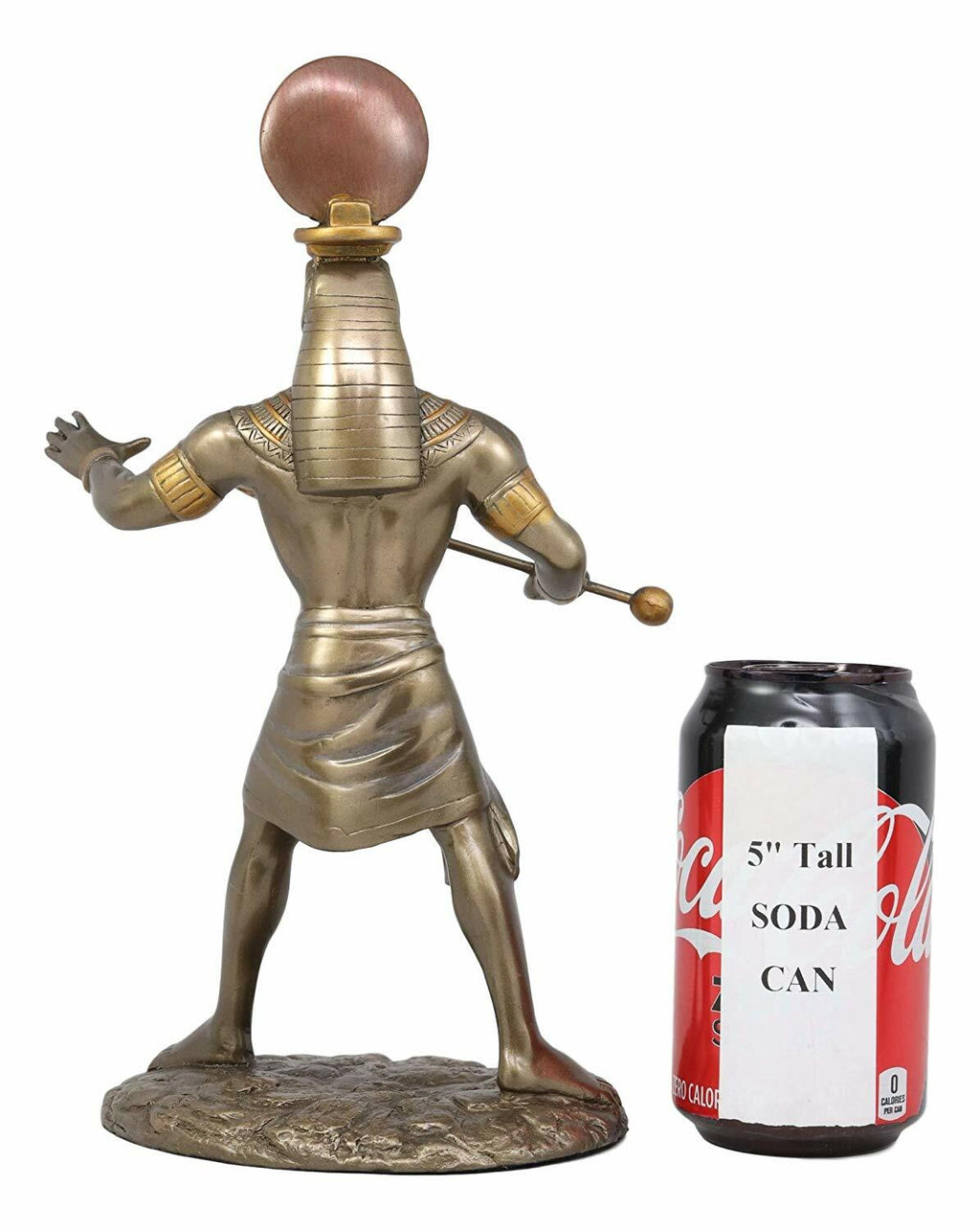 Egyptian Mythology God Horus Ra with Sun and Uraeus Disc Statue Heru Falcon