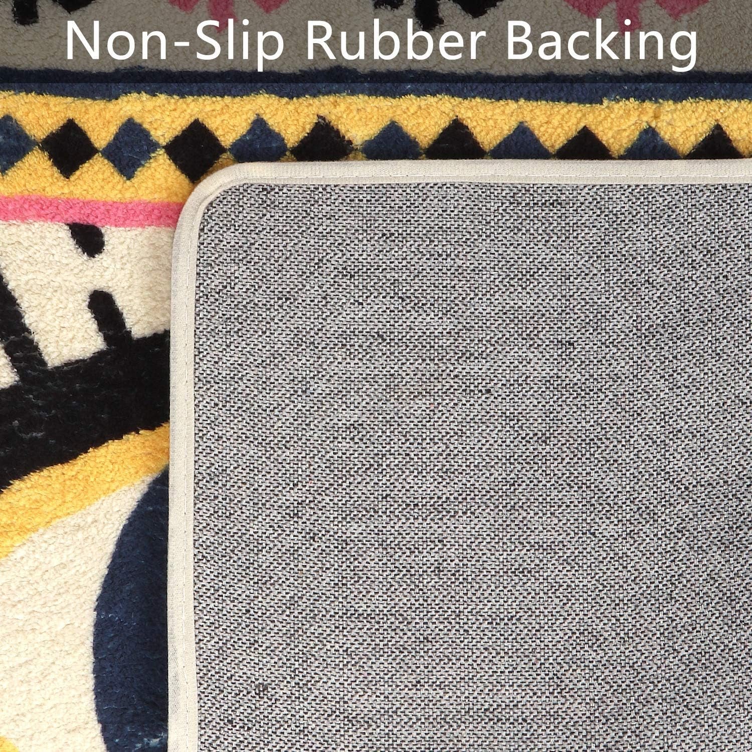 Spirit Eye Bath Rug Runner 2’X5’ Large Non-Slip Vintagethrow Rugs Super Soft Velvet Creative Tribal Floor Carpet for Bedroom Living Room Nursery Decor