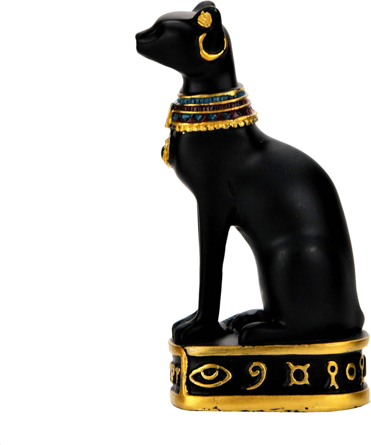 Egyptian Bastet Collectible Figurine the Black Cat Goddess Statue - Handmade in Egypt (Small 3.5 Inches Tall)